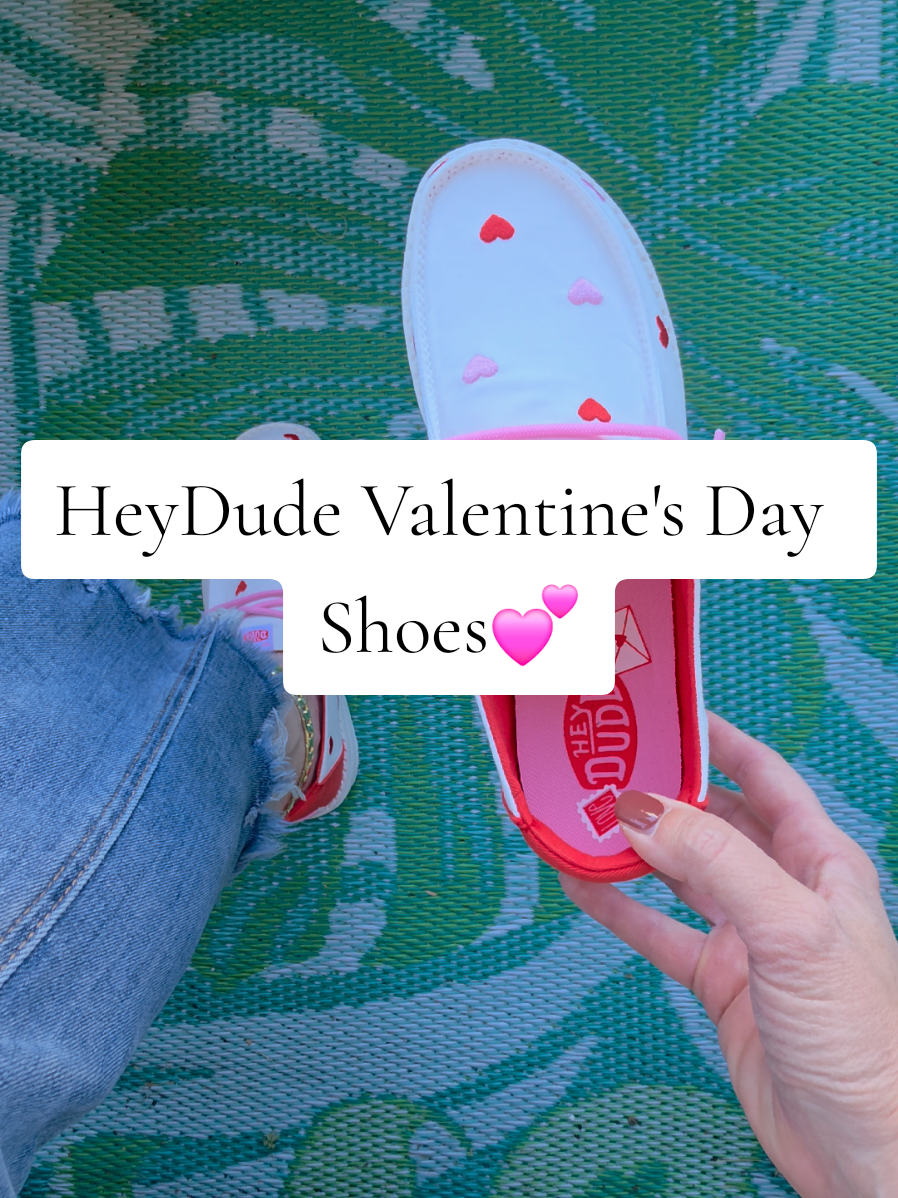 TikTok post by @mauithegolden2 for HEYDUDE shoes. Caption reads: [...] Embroidered Heart Shoes💕 @HeyDude....