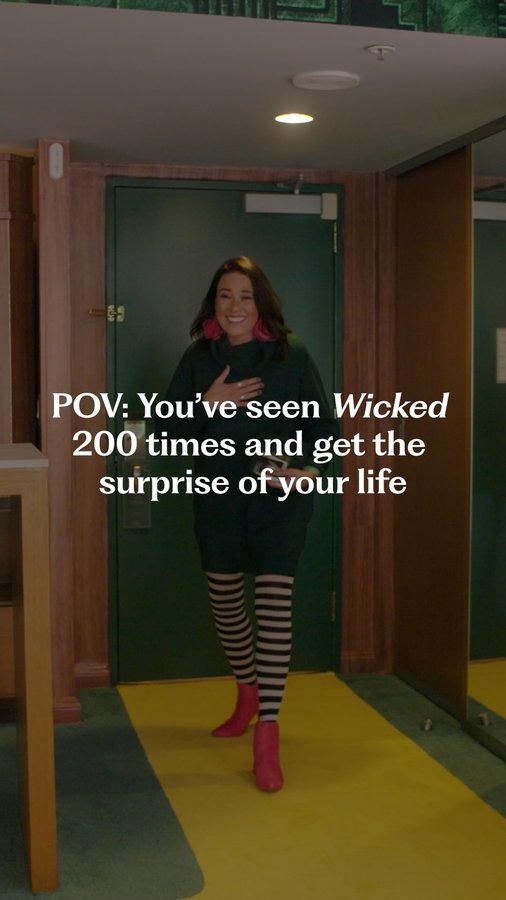 Instagram post by @maryspacekate for Hilton Hotels & Resorts. Caption reads: When you’ve seen Wicked 200 times, Hilton makes....