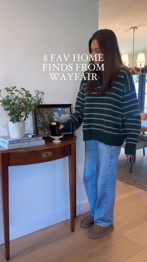 Instagram post by @sweatandtell for Wayfair. Caption reads: [...] of our favorite home finds are from wayfair....