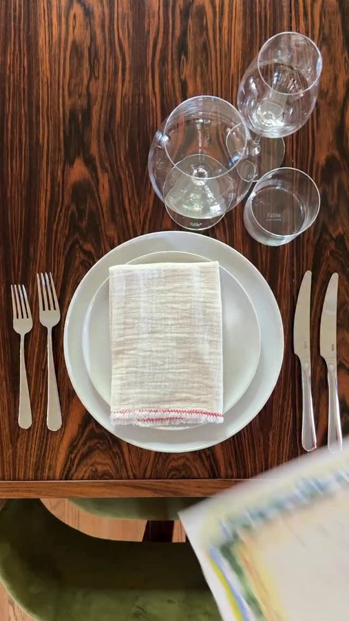Instagram post by @tessmadalyn for Fable. Caption reads: a menu deserving of perfect plates - @fablehome to....