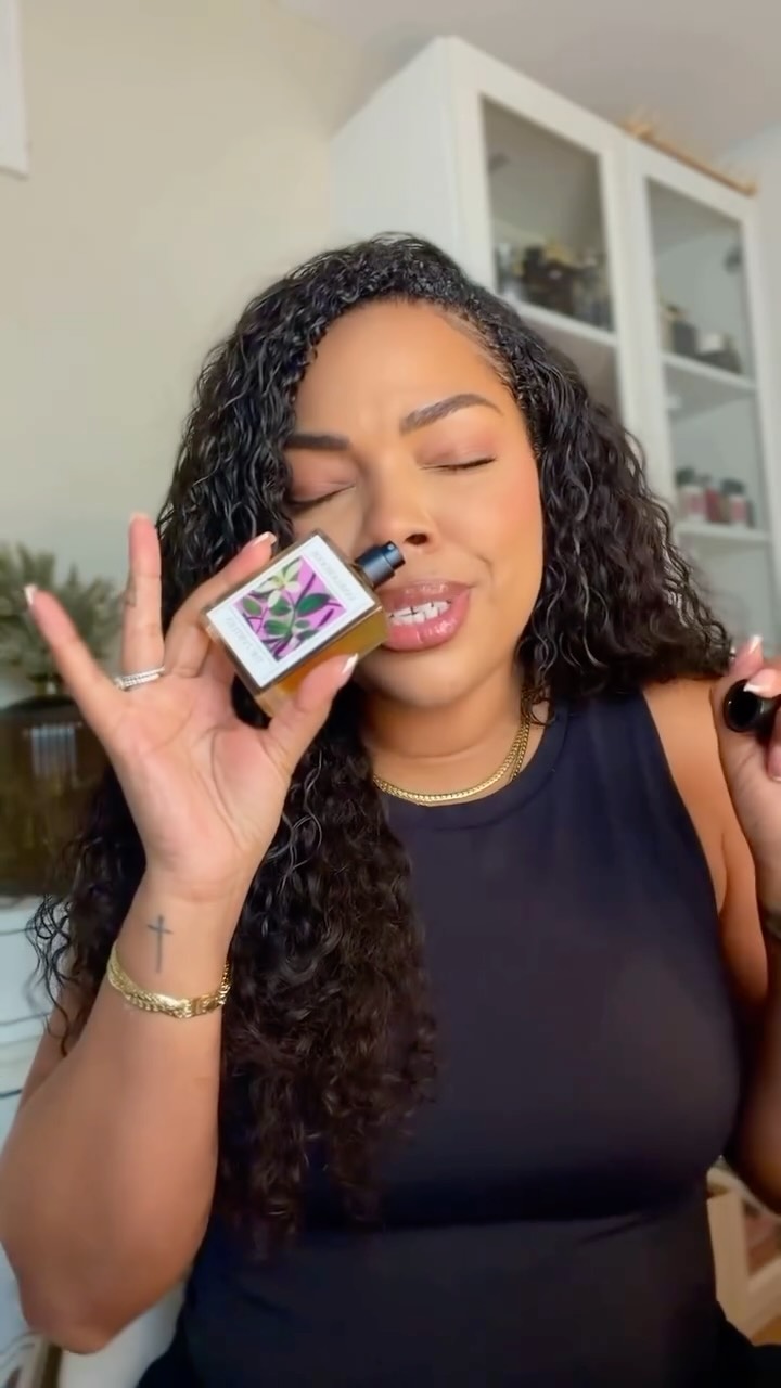 Instagram post by @karina_waldron for The 7 Virtues. Caption reads: If you love a warm, feminine vanilla scent that....