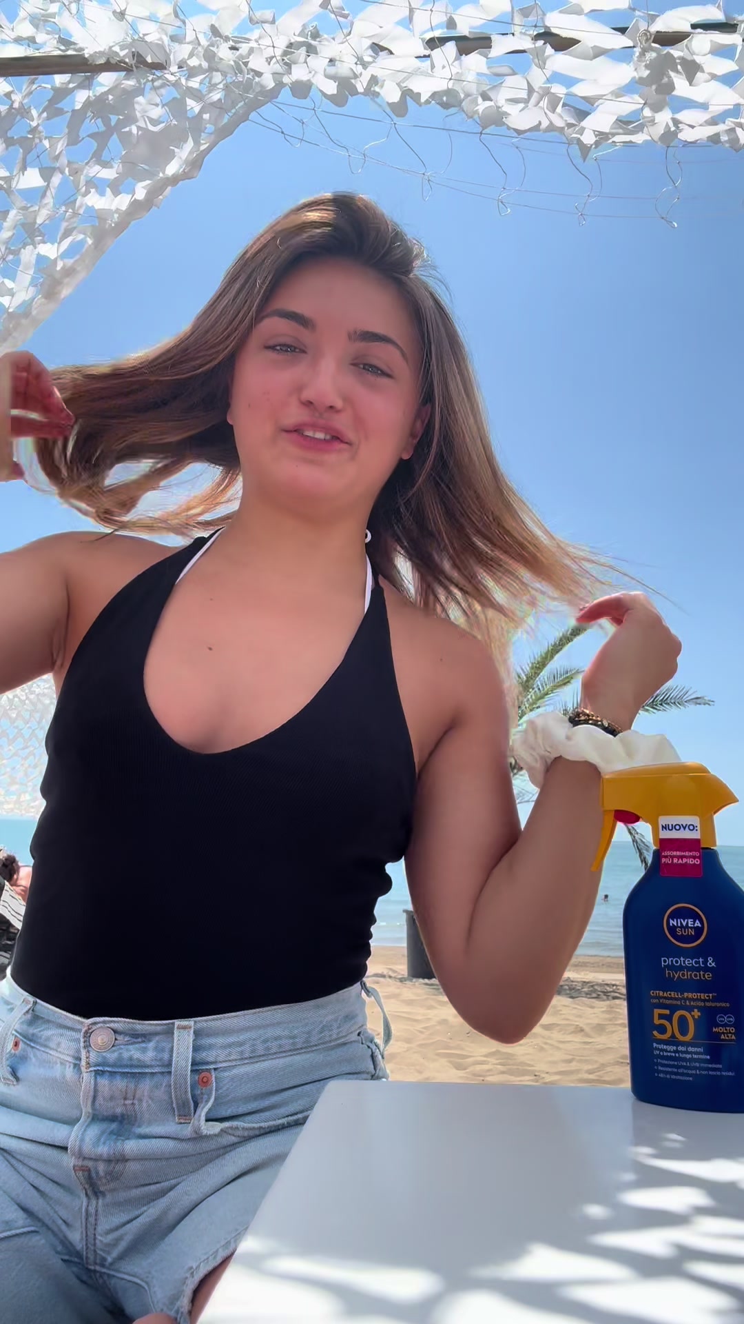 TikTok post by @ireneforamiglio for Nivea. Caption reads: Quest'anno voglio vivere un'estate senza liMITI 🌊....