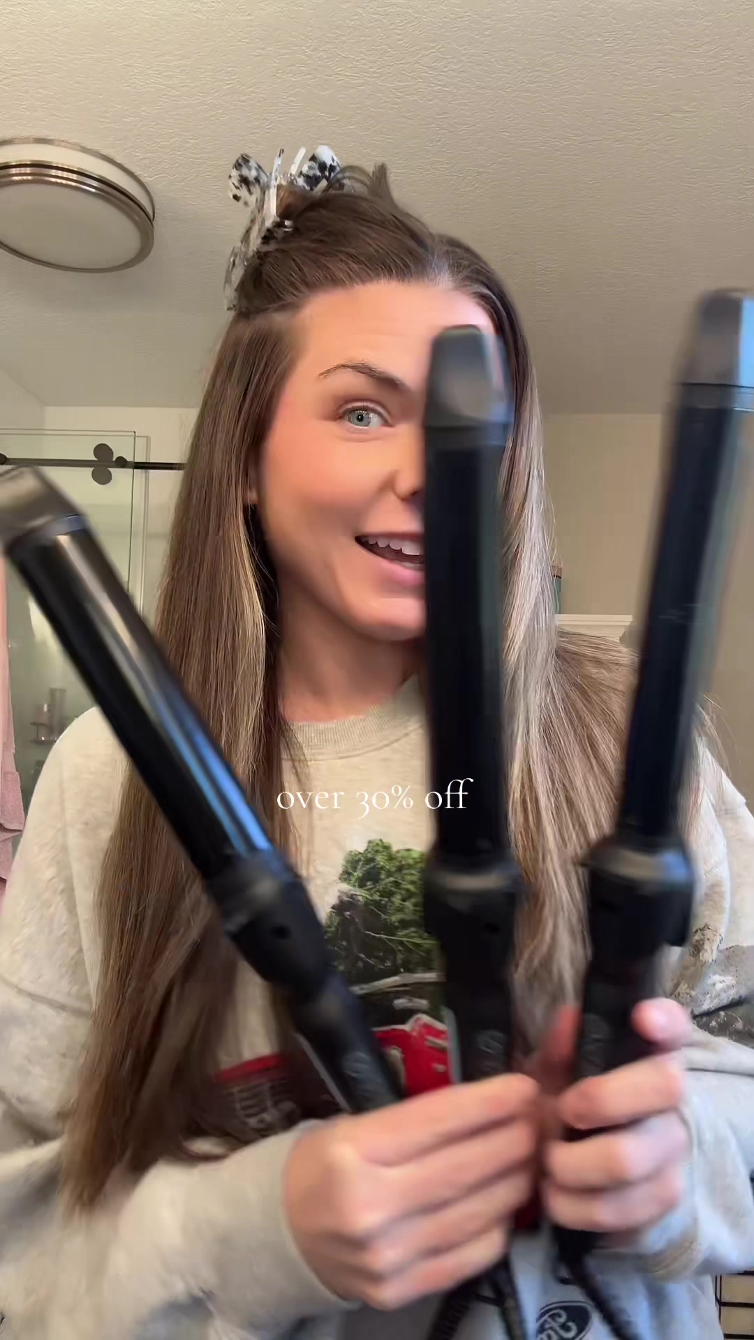 TikTok post by @morg_lucas for Bio Ionic. Caption reads: Bio Ionic 1” vs 1.25” vs 1.5” can you [...].