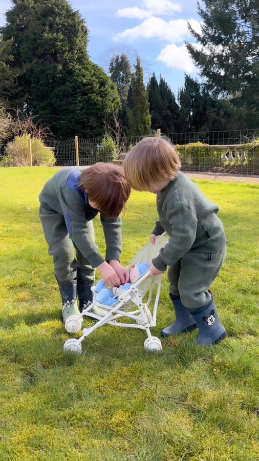 Instagram post by @kati.hamblin for Olli Ella. Caption reads: When boys play with Dolls, they’re building a....