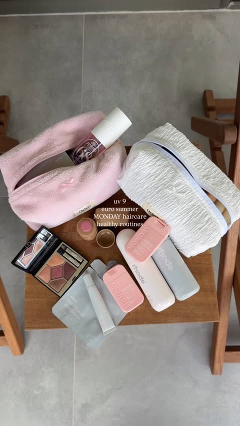 Instagram post by @mathilderavnc for MONDAY Haircare. Caption reads: annonce | Grwm post beach day with @mondayhaircare....