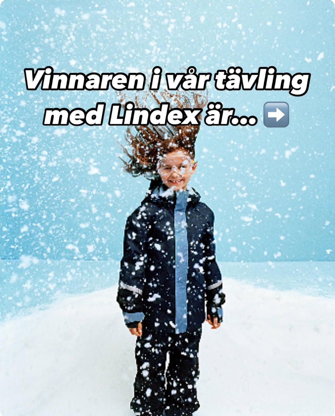 Instagram post by @sverigesroligastebarn for Lindex. Caption reads: Grattis @eelinforsberg du är vår vinnare i....