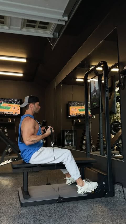 Instagram post by @jakemiller for Speediance. Caption reads: [...] and the best gym equipment thanks to....