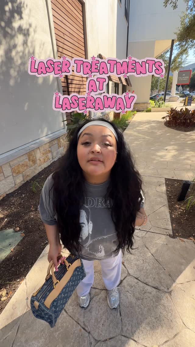 Instagram post by @therealpinklibra for LaserAway. Caption reads: Easiest and most convenient laser treatments....