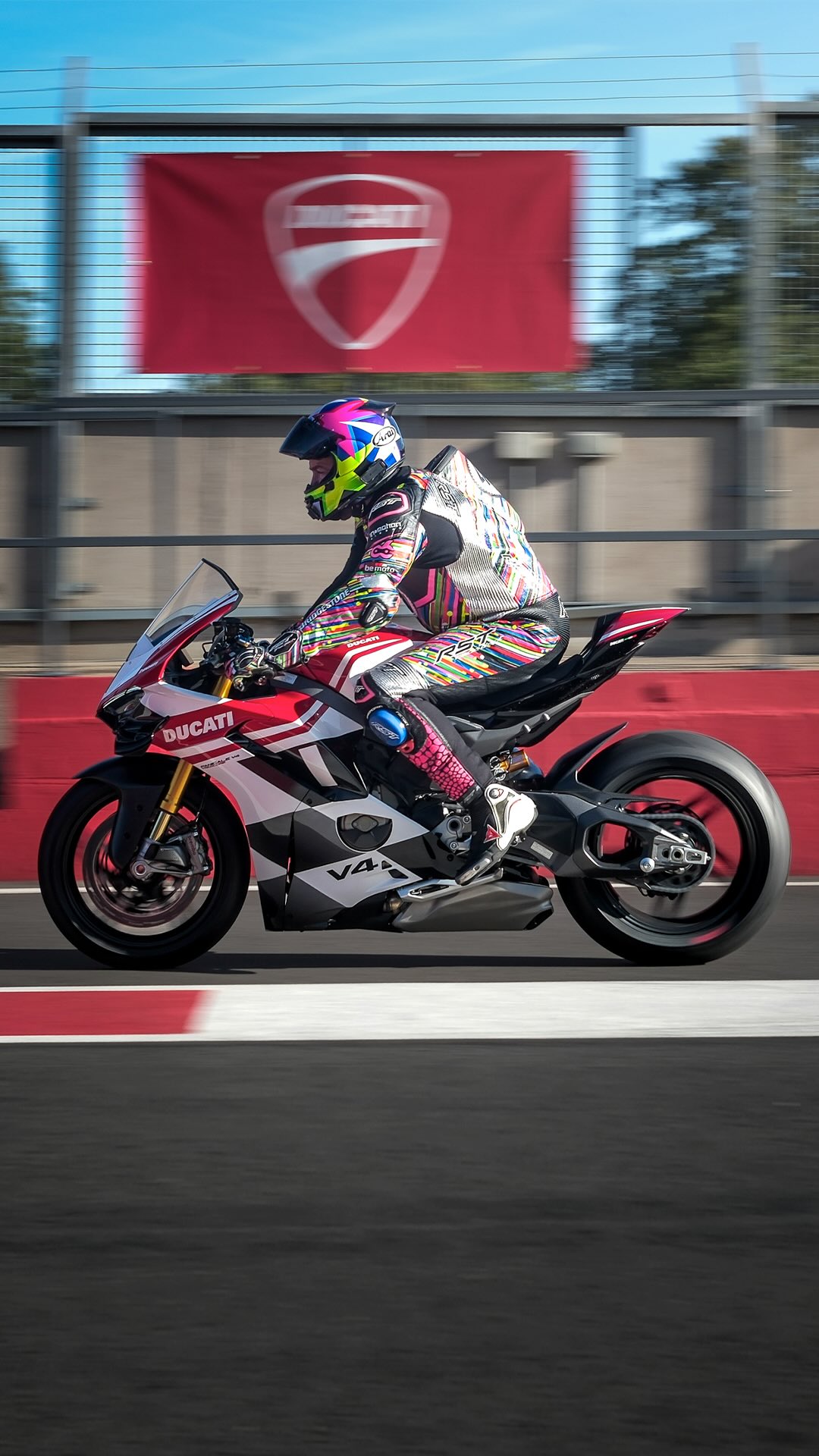 Instagram post by @f4g4n for Ducati. Caption reads: You can’t beat a sunny September track day #Ducati.