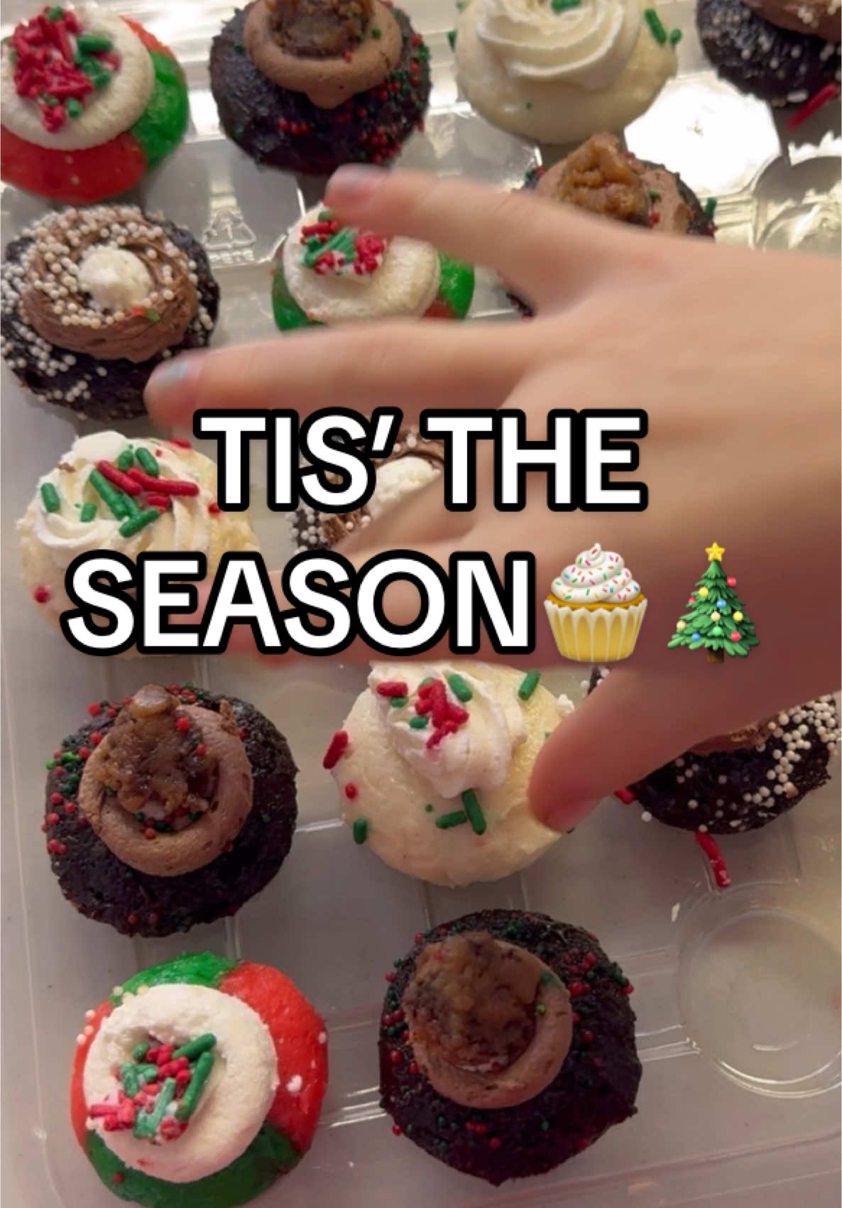 TikTok post by @leahscucina for Baked by Melissa. Caption reads: Treat yourself! 🎄🧁 Head over to....