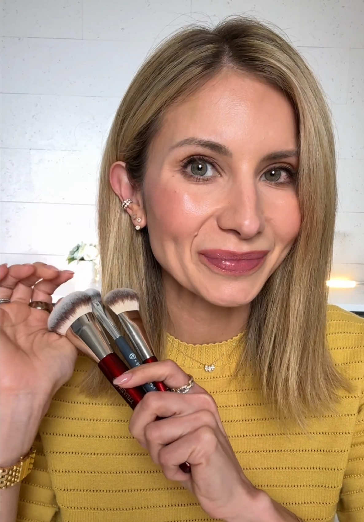 TikTok post by @lisajmakeup for BK Beauty. Caption reads: [...] been thinking about trying @BK Beauty....