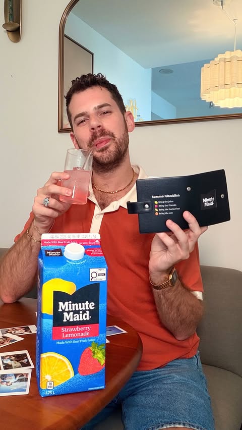 Instagram post by @jordshore for Minute Maid. Caption reads: [...] the juice while you’re at it 😉 @minutemaid....