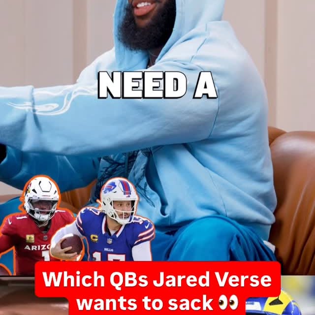 Instagram post by @caseyrieger15 for Whistle. Caption reads: Jared Verse wants to terrorize every QB 😂🔥....