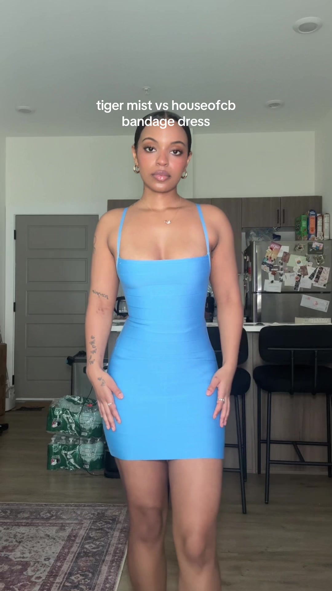 TikTok post by @themiaamoore for Tiger Mist. Caption reads: tiger mist bandage dresses have so much more [...].