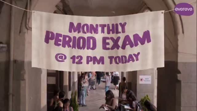 Instagram post by @anitapratapsingh for Evereve Period Protection. Caption reads: Period Exams? No more! No more stains. No more....