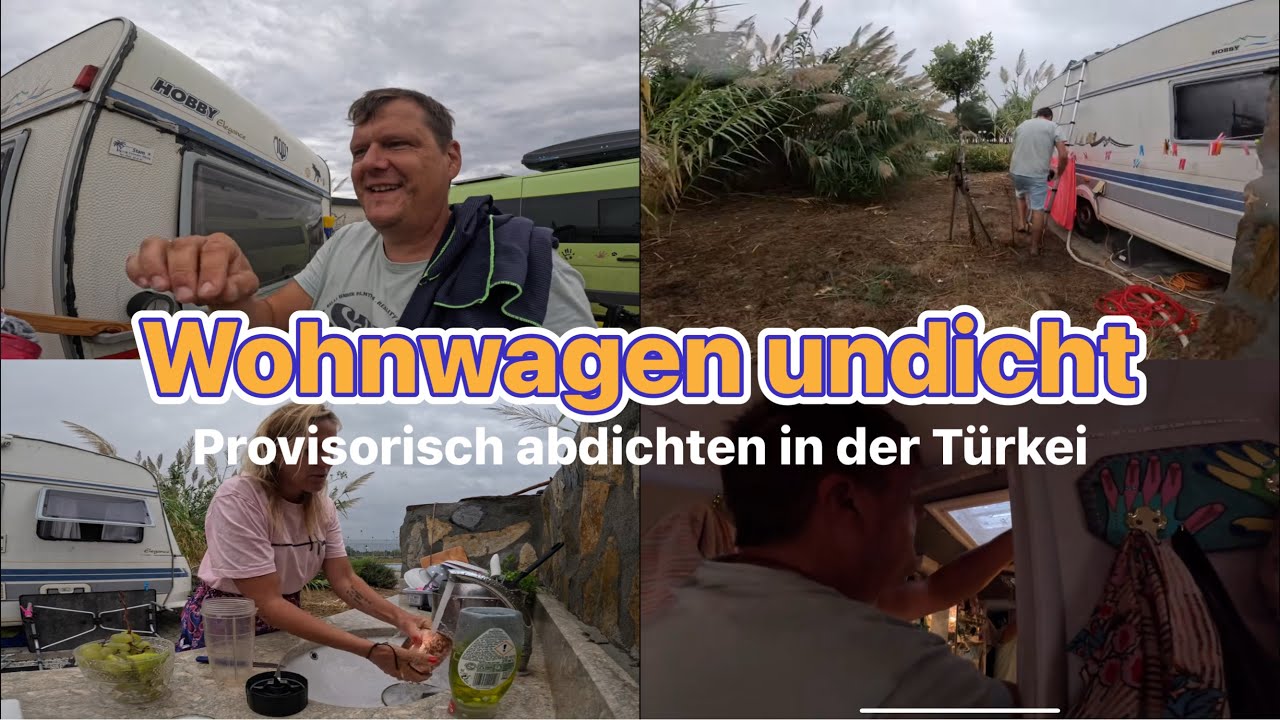 YouTube post by @dieMichaela for Mainpunkt. Caption reads: Long-term travel with a 30-year-old caravan |....