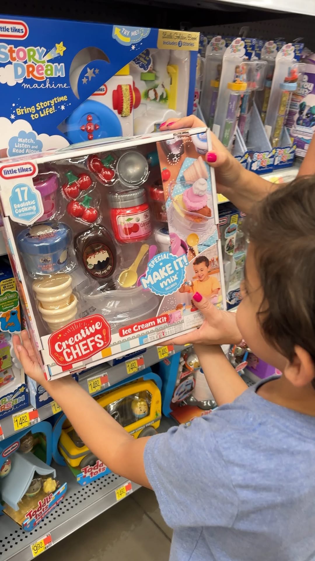 Instagram post by @bydebbyoliver for Little Tikes. Caption reads: #ad Come shop with me to get a super fun toy for....
