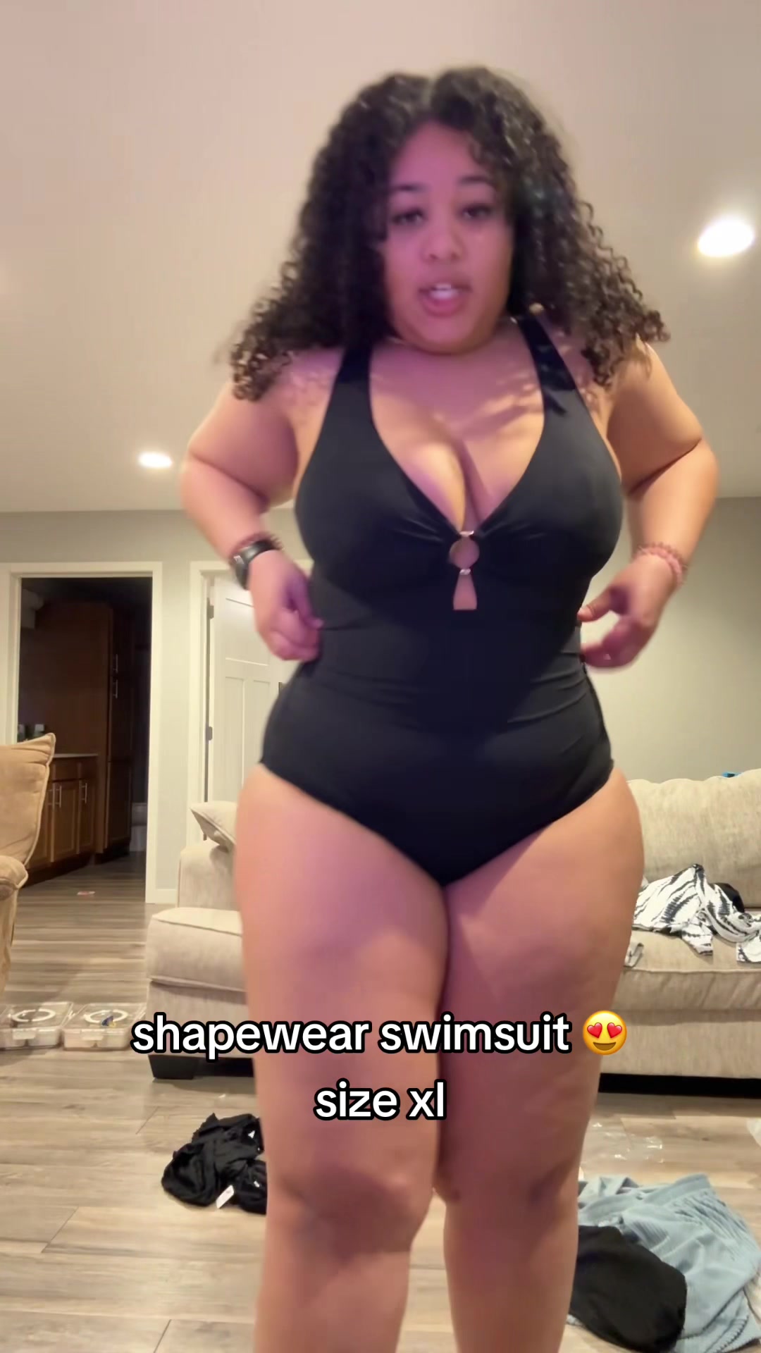 TikTok post by @adhdlexie for Feelingirl. Caption reads: [...] #bahamas #swimsuit #fyp #feelingirl....