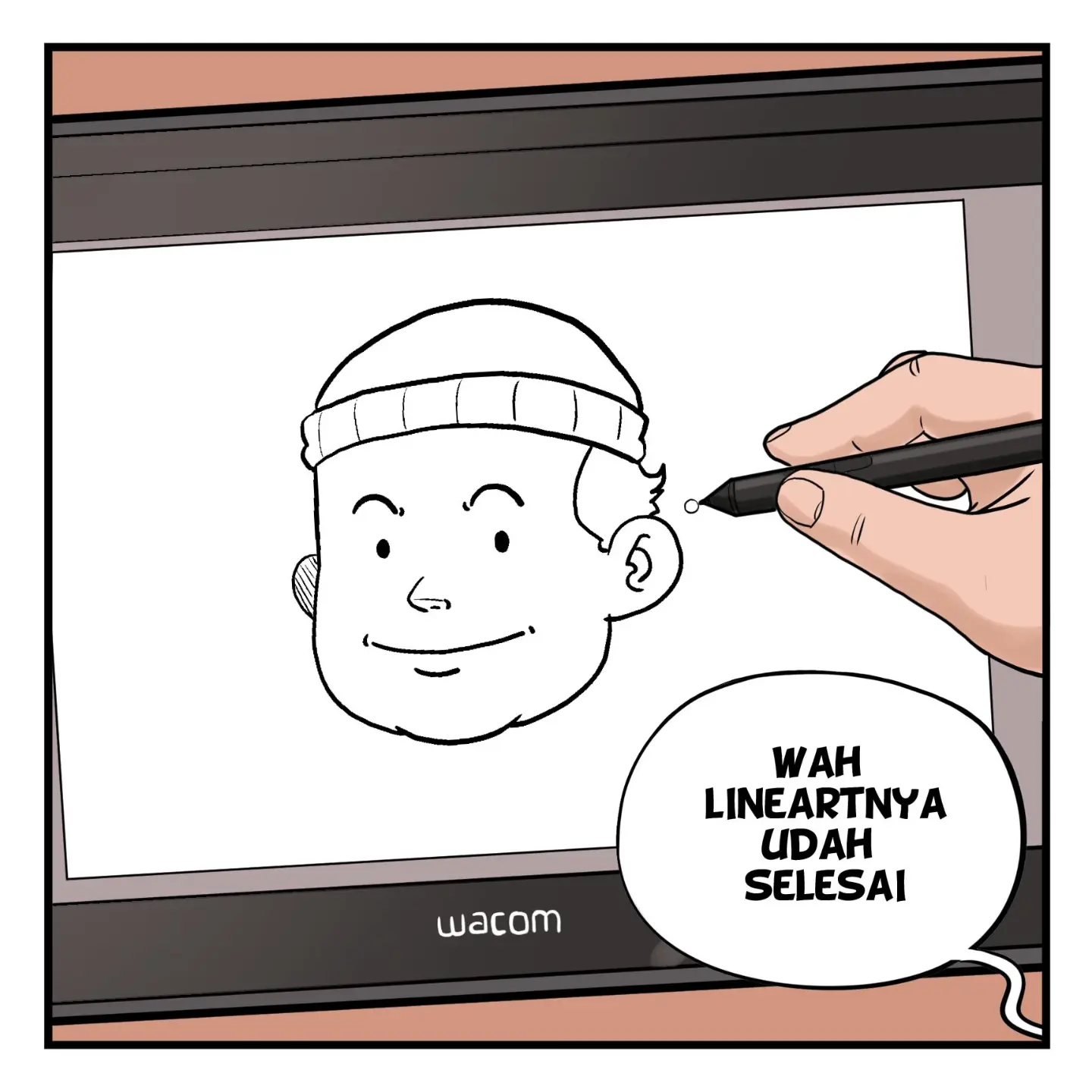 Instagram post by @dhanypramata for Wacom. Caption reads: [...] artist ketika colouring.....😭 YTTA....