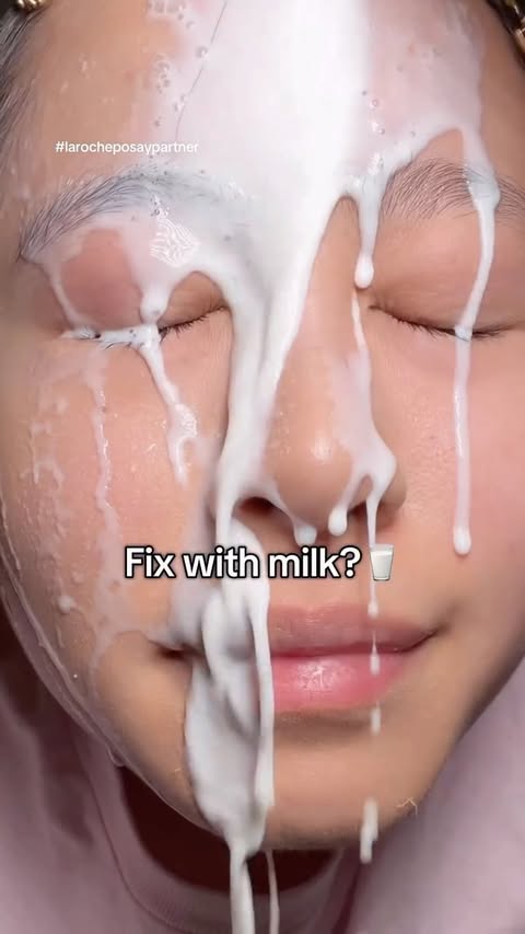 Instagram post by @milkydew_ for LaRochePosayUS. Caption reads: [...] moisturizer🤭 My skin has been loving....