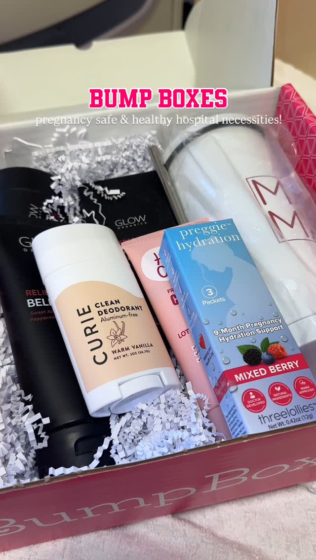 Instagram post by @eatsalifestyle for Bump Boxes. Caption reads: Brought my Bump Box to the hospital and I’m so....