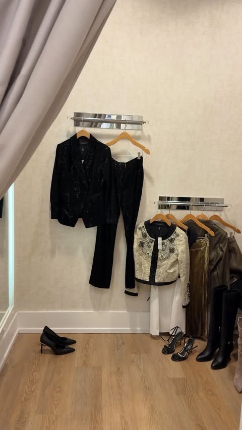 Instagram post by @jess.ozco for White House Black Market. Caption reads: Festive and winter looks from the new arrivals at ....