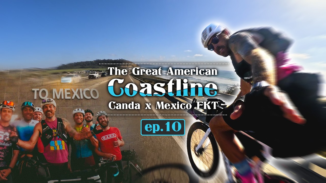 YouTube post by @TheVCAdventures for USWE. Caption reads: Day 10 | One LAST Ride To The Mexico Border! | The....