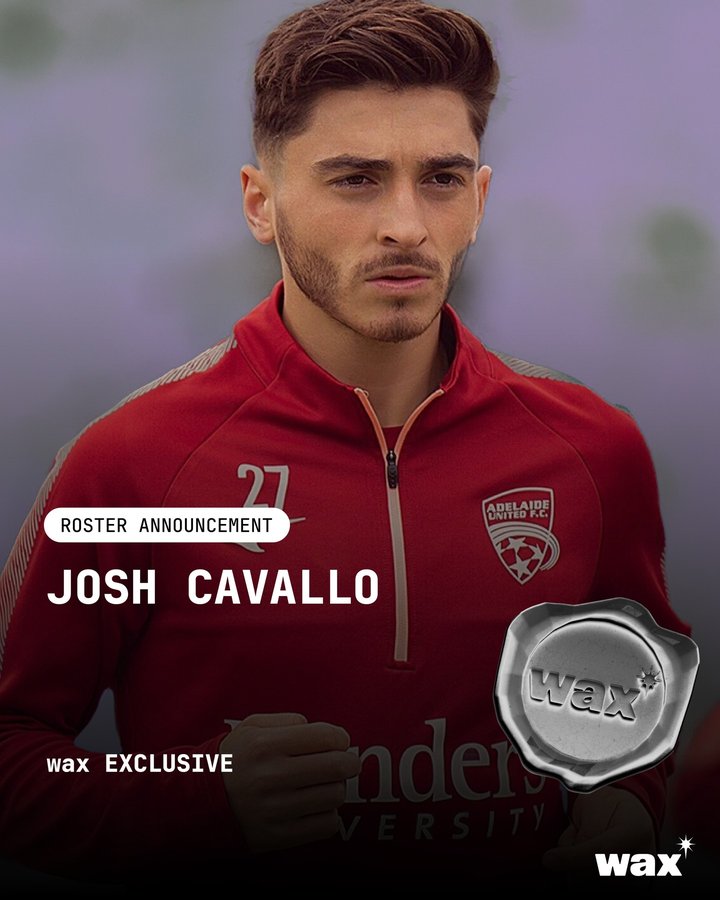 Instagram post by @joshua.cavallo for GAY TIMES. Caption reads: wax roster announcement 🔊✨⁠ ⁠ Josh Cavallo is....