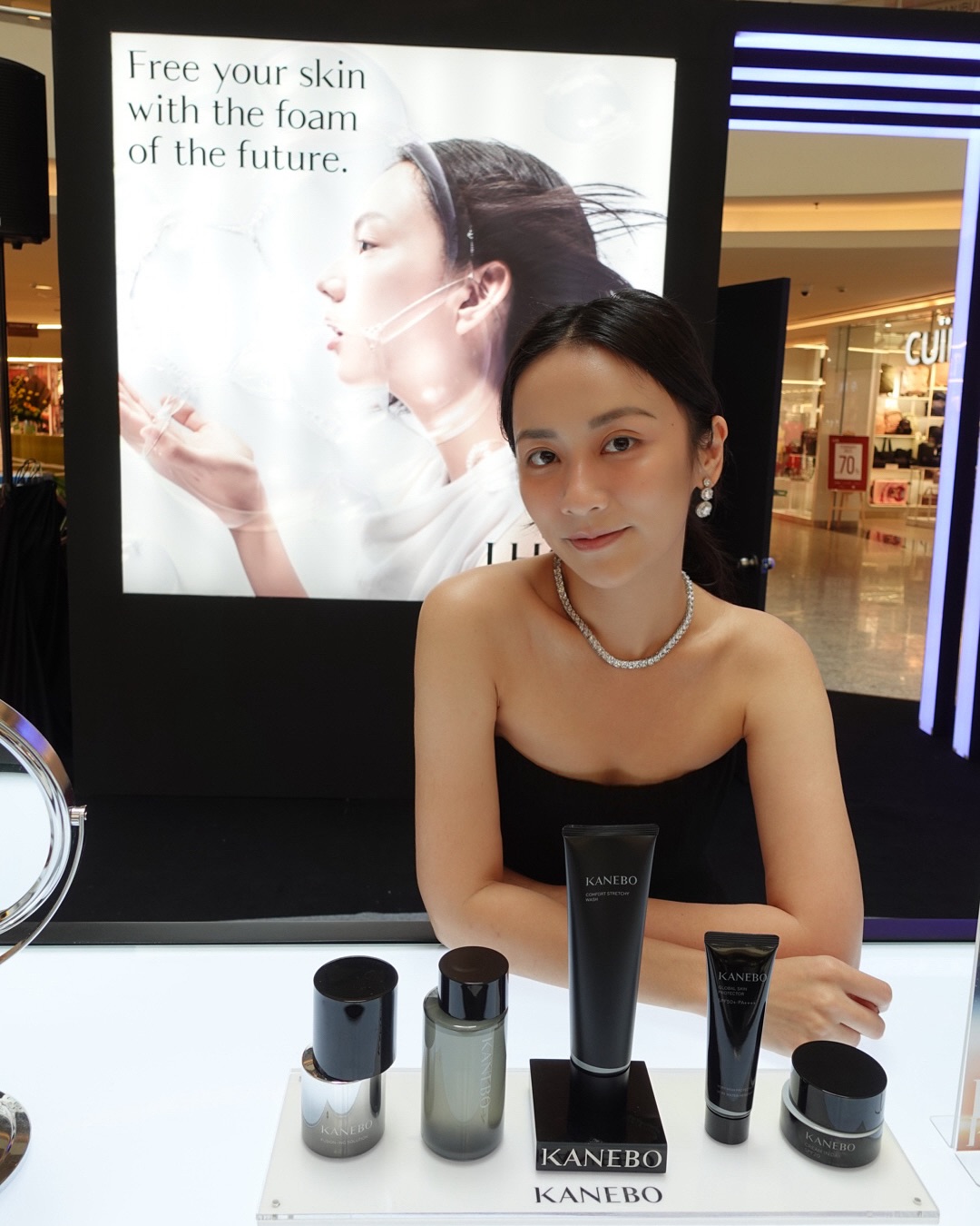 Instagram post by @abe.1 for KANEBO. Caption reads: Always loved Japanese skincare formulations!....