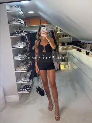 TikTok post by @broganw.x for Ego by D. Caption reads: Wearing size 8 🖤 @EGO FASHION #ego....