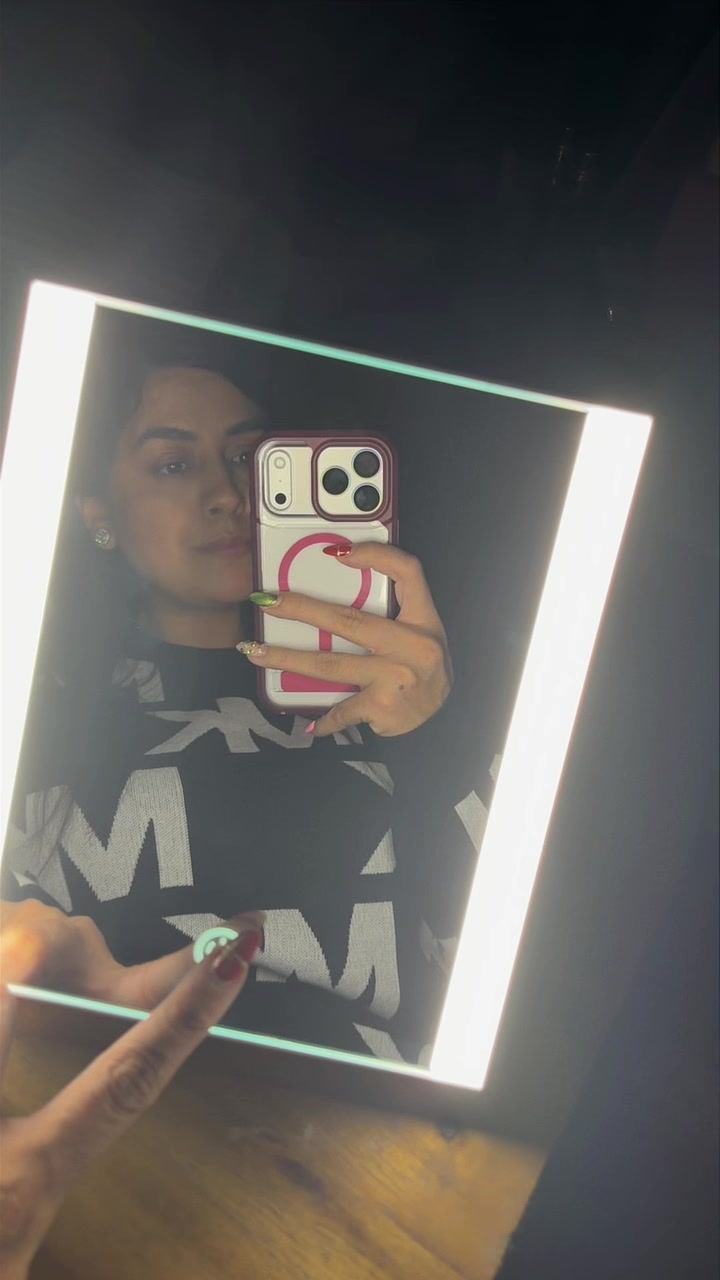 TikTok post by @vanessadesiree_ for Conair. Caption reads: Get the @Conair Haircare LED Mirror! Has an....