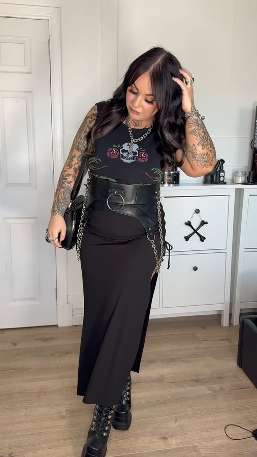 Instagram post by @vicki_somerville for Damaged Society. Caption reads: The new Damn Tragic drop from @damagedsocietystore....