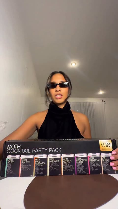 Instagram post by @shelenzamora for MOTH Drinks. Caption reads: did someone say cocktail partyyyy 👀🍸 grab your....