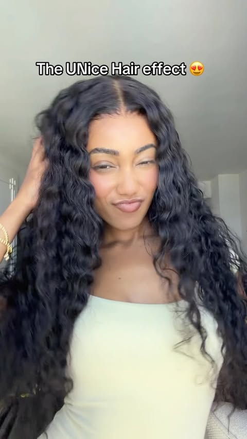 Instagram post by @hannah_tekle for UNice Hair. Caption reads: @unicehair Thank you for this beautiful hair 🤌🏾....