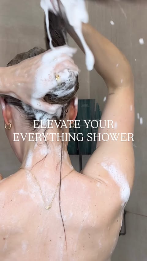 Instagram post by @daniellamoyles for Aveda. Caption reads: [...] shower and your hair health with....