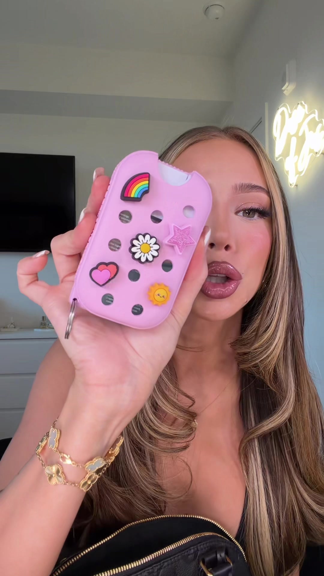 TikTok post by @xoxodoseofjos for Touchland. Caption reads: @touchland for STOCKING STUFFERS🎄💗 they’re on....