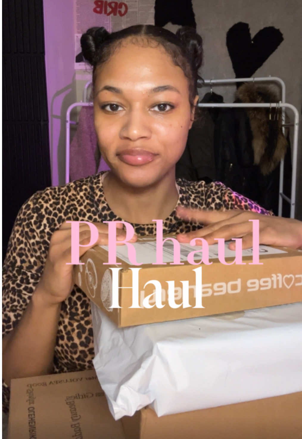 TikTok post by @korintheicon for Coffee Beanery. Caption reads: [...] unboxing💖 @FabFitFun @MightyGood. @Coffee....