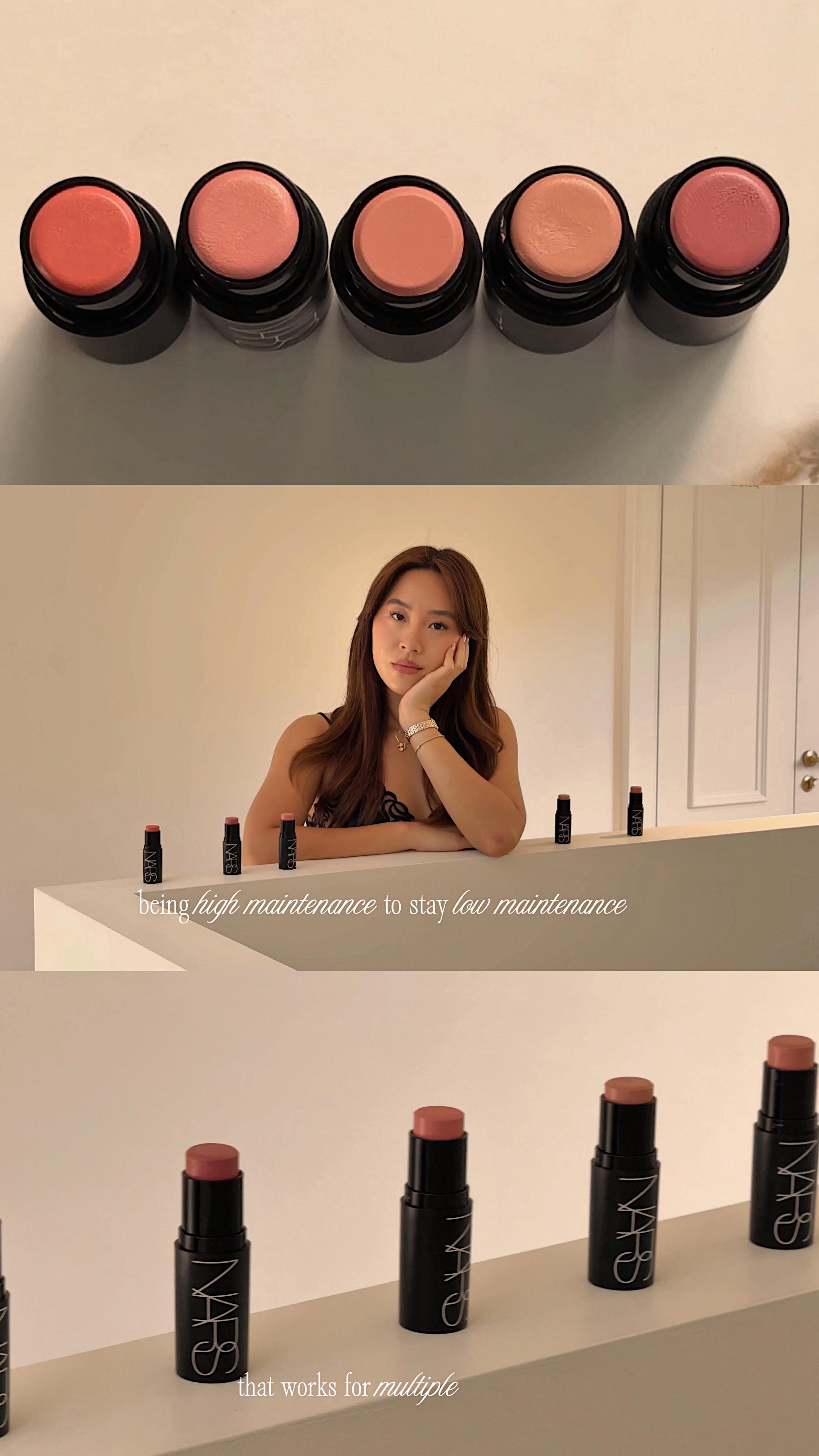 Instagram post by @vnessali for NARSCosmetics. Caption reads: 1 product, 3 occasions with @narsissist 🖤 an icon....