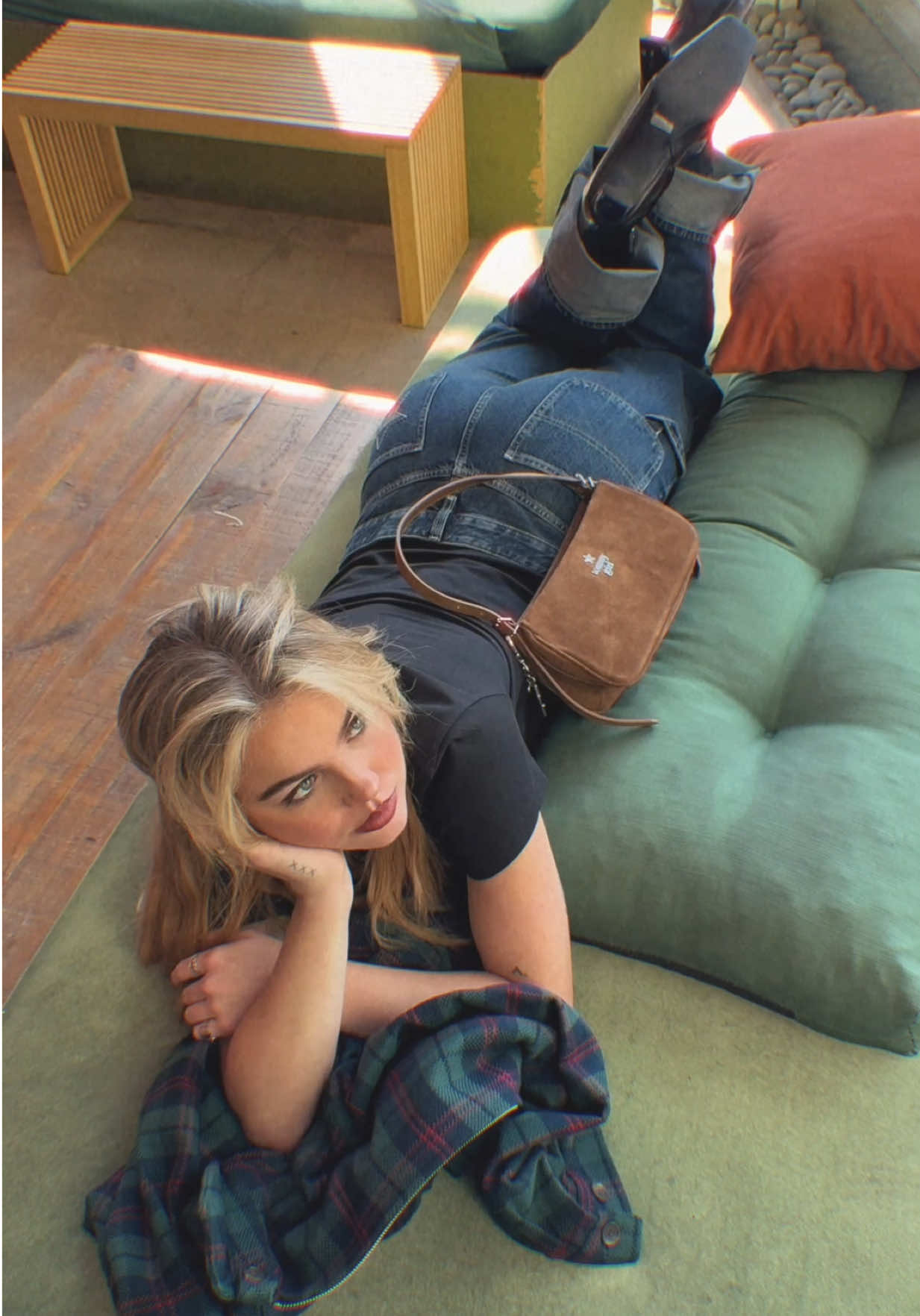 TikTok post by an influencer for Tommy Hilfiger. Caption reads: don’t be mad be plaid @Tommy Hilfiger #tommygirl....