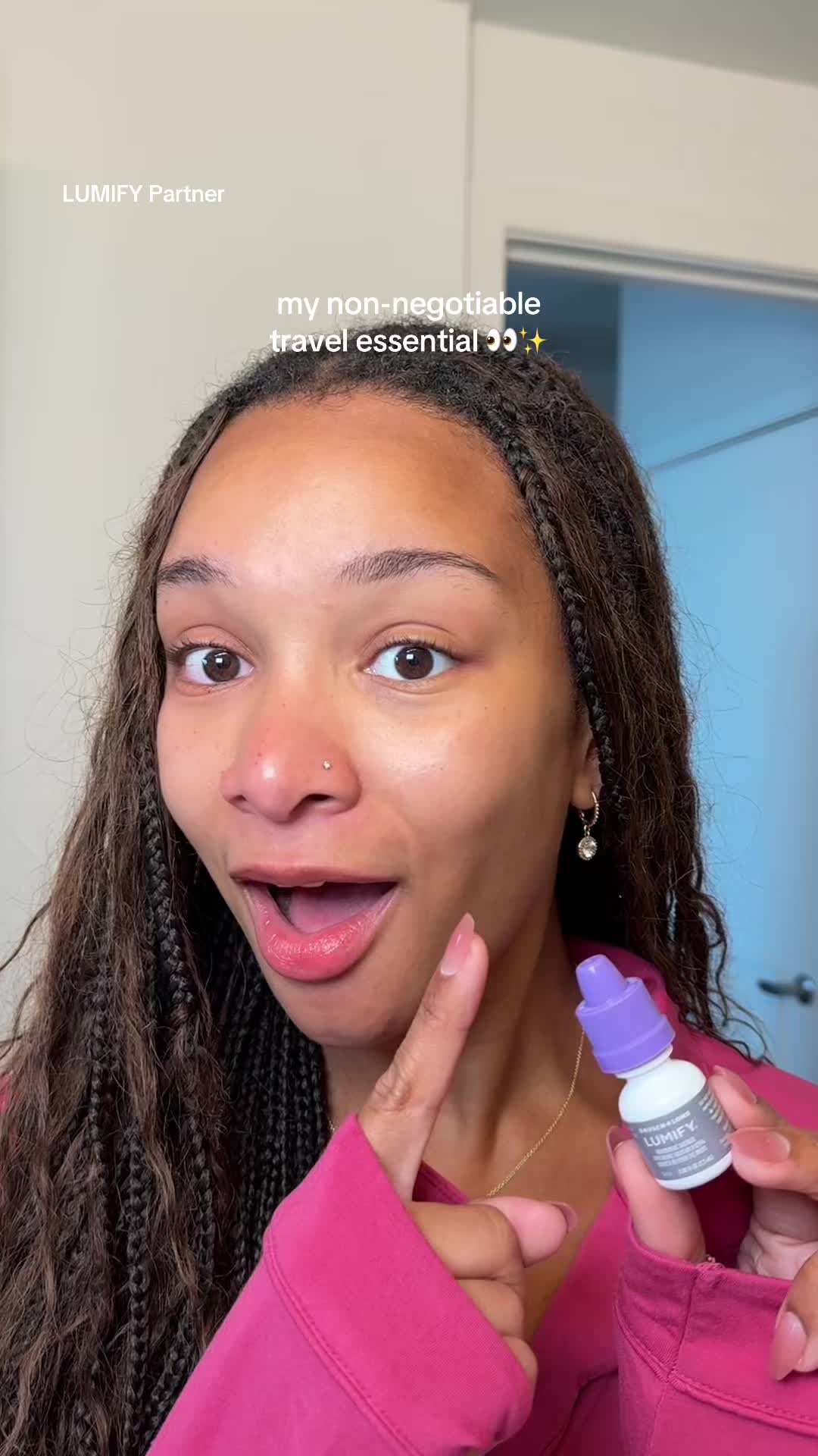 TikTok post by @taneamariee for Lumify. Caption reads: #LUMIFYPartner my travel essential LUMIFY [...].