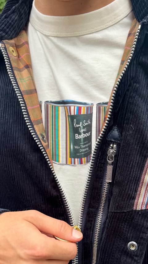Instagram post by @lukeweston for Barbour. Caption reads: @paulsmithdesign X @barbour The best British....