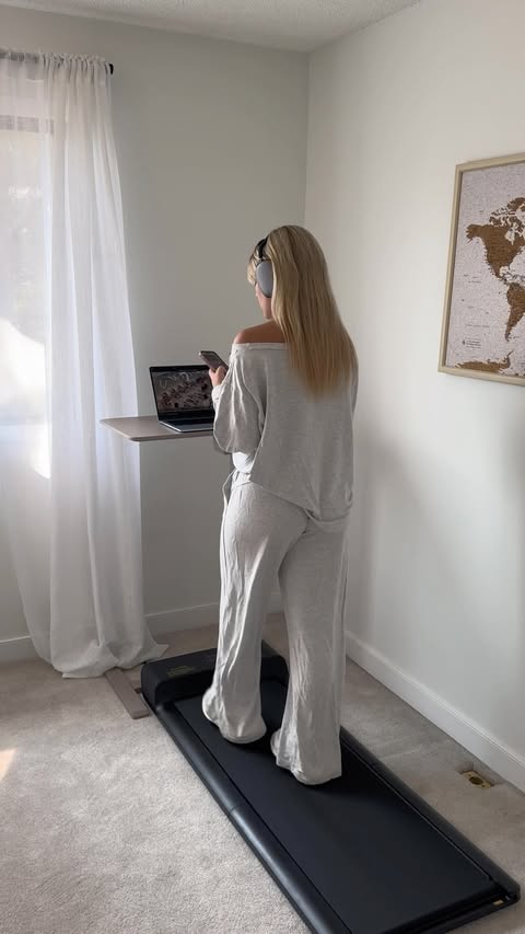 Instagram post by @michyla for WalkingPad. Caption reads: [...] A1 Pro Desk Walking Treadmill from....