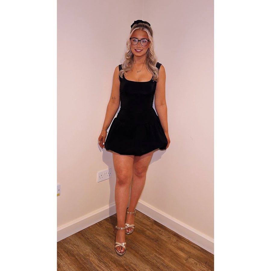 Instagram post by @chloedavo_x for Rebellious Fashion. Caption reads: Hen Party ready with @rebelliousfashion 🖤👗 #ad....