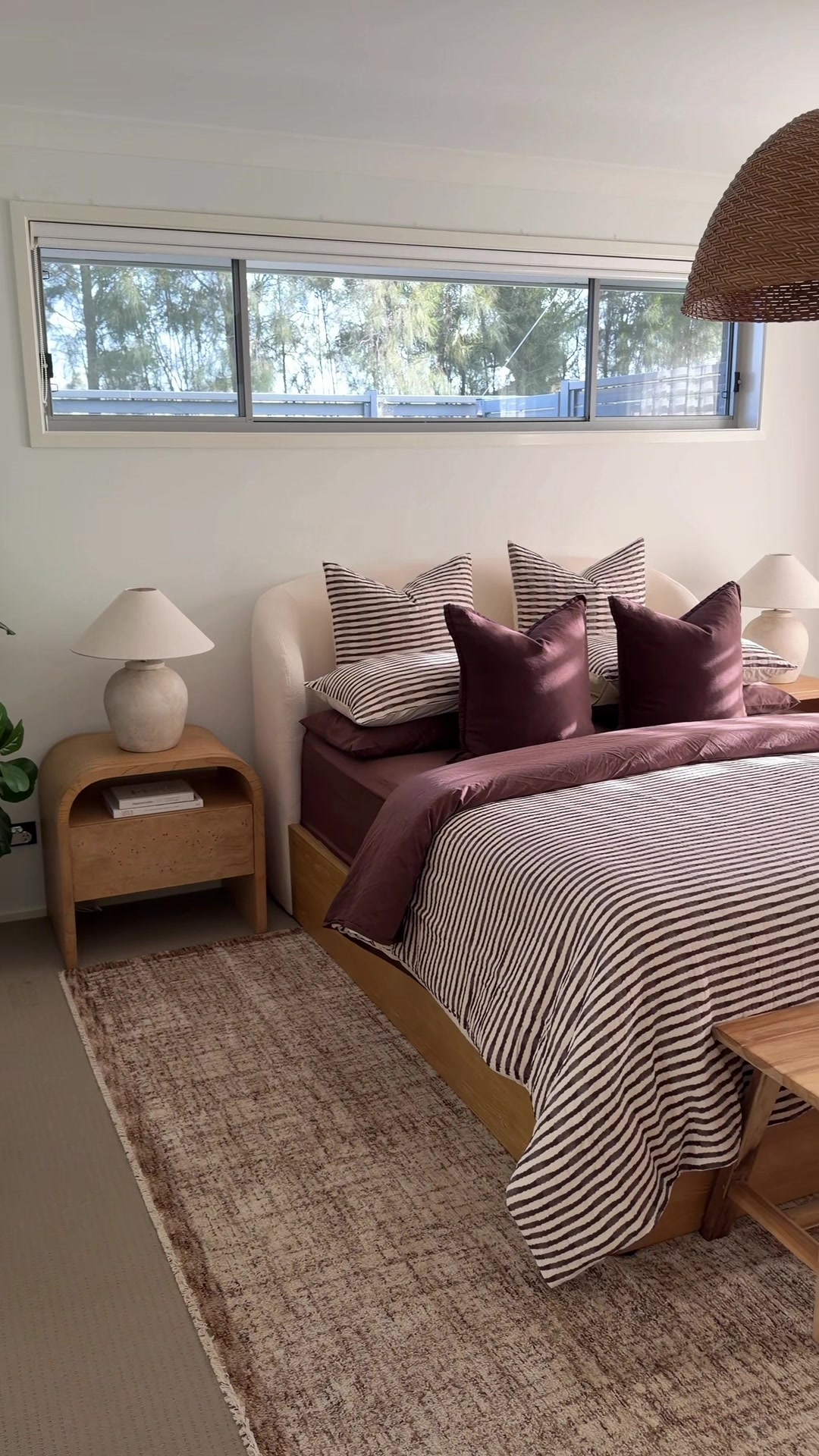 TikTok post by @home.style.by.tiff for Adairs. Caption reads: Style with me - Master bedroom makeover ✨ A much....