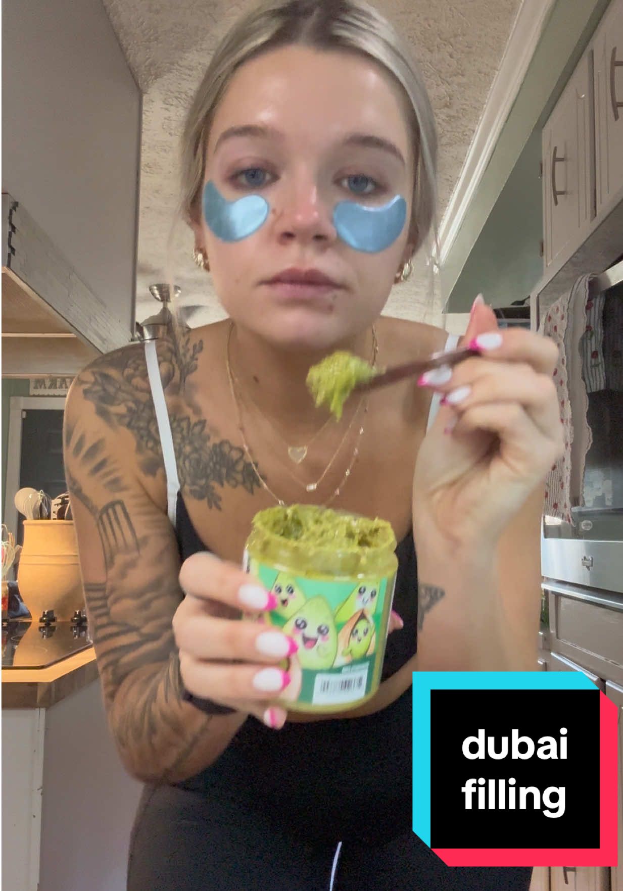 TikTok post by @casiethomas for Nerdy Nuts. Caption reads: if you like dubai chocolate you need this @Nerdy....