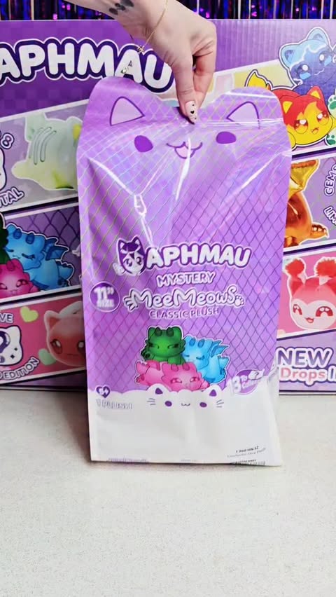 Instagram post by @tanjastoysreview for Bonkers Toys. Caption reads: [AD]💜 #asmr Unboxing Aphmau Gemstone Dragons....