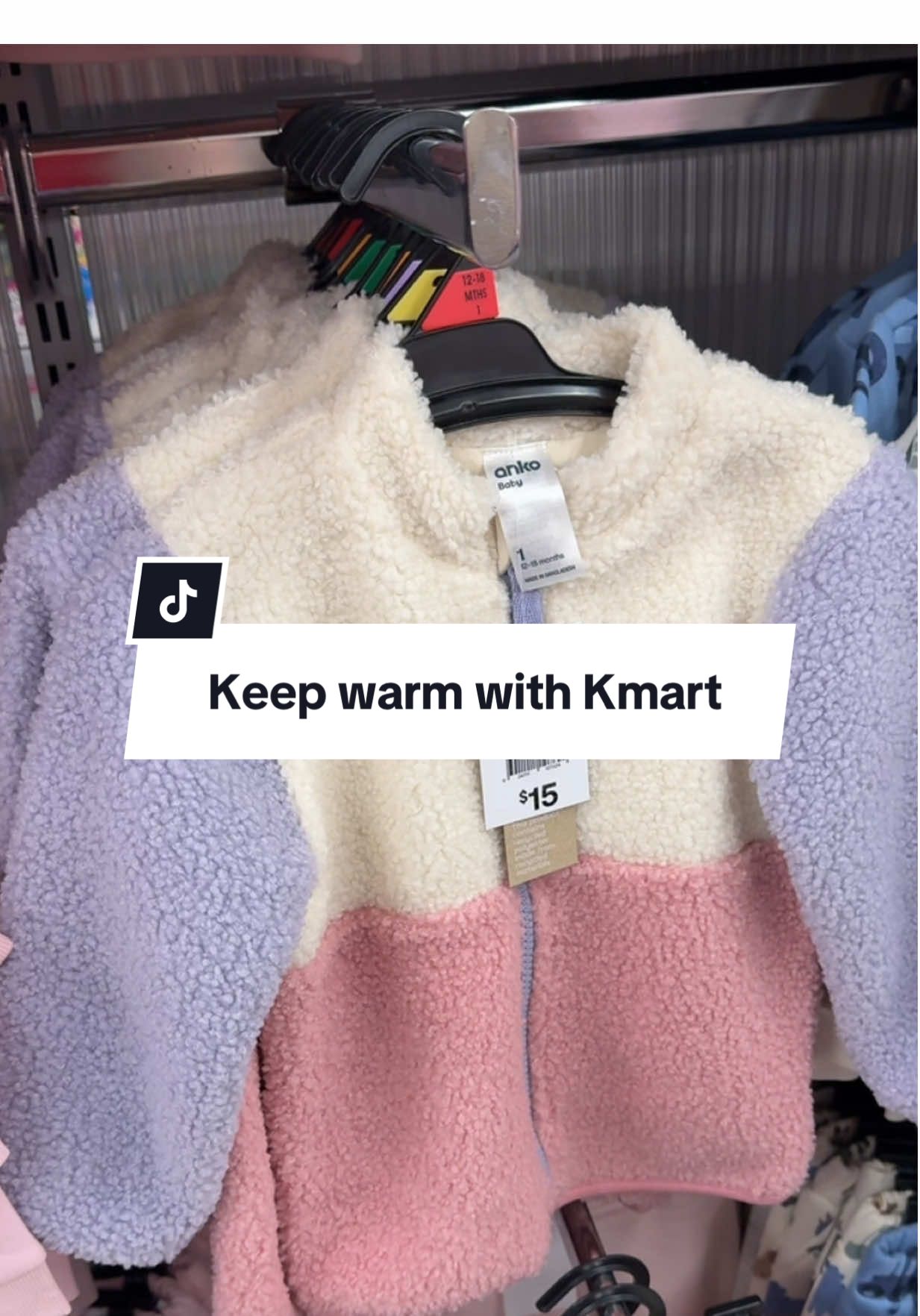 TikTok post by @taylacespedes for Kmart. Caption reads: Kmart has basically everything for winter, the....