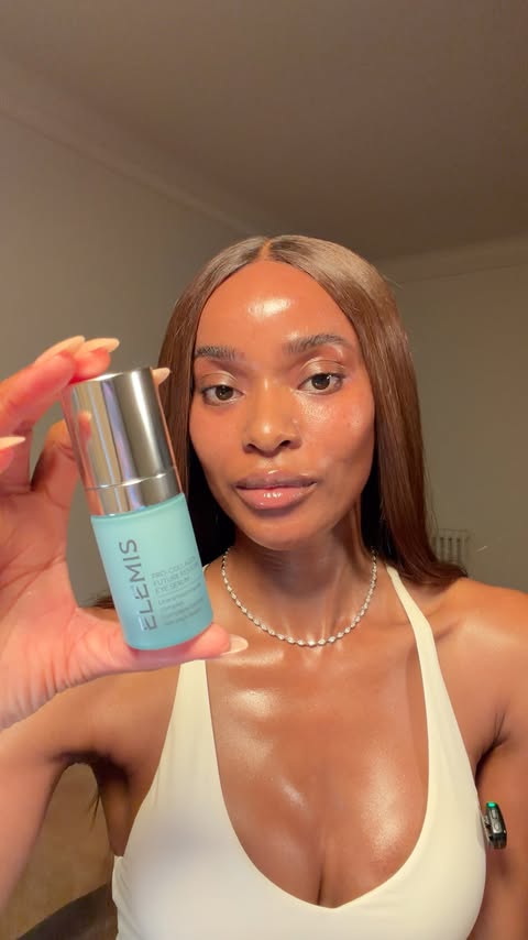Instagram post by @drewomaukeleghe for ELEMIS. Caption reads: [...] them. the Future Restore Eye Serum from....