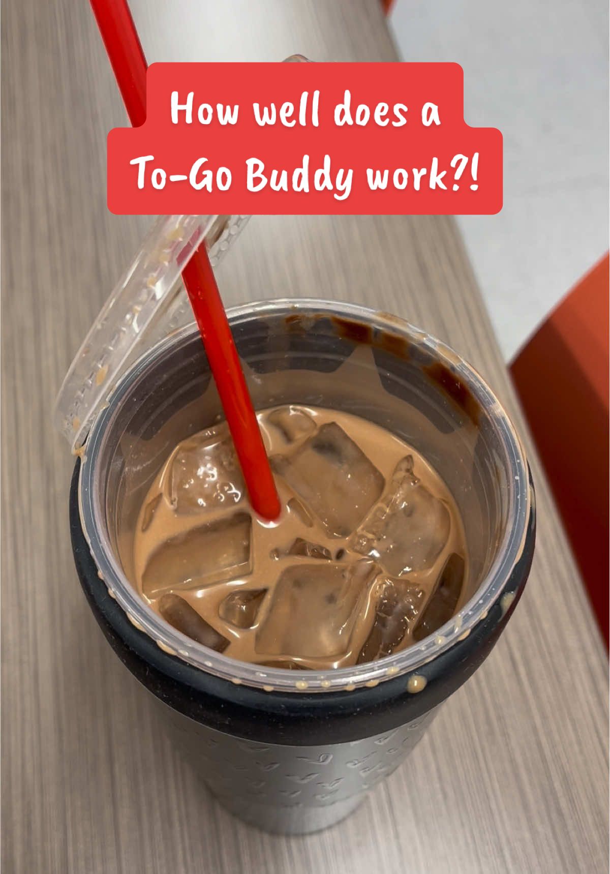 TikTok post by @jazmenbreana for FrostBuddy. Caption reads: I’m used to chugging my iced drinks on my drive to....