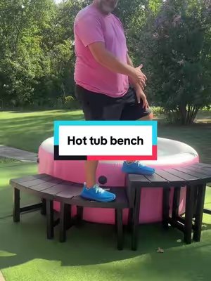 TikTok post by @johnthediscountdaddy for Spreetail. Caption reads: @Spreetail Hot Tub Bench #tiktokshopcreatorpicks....